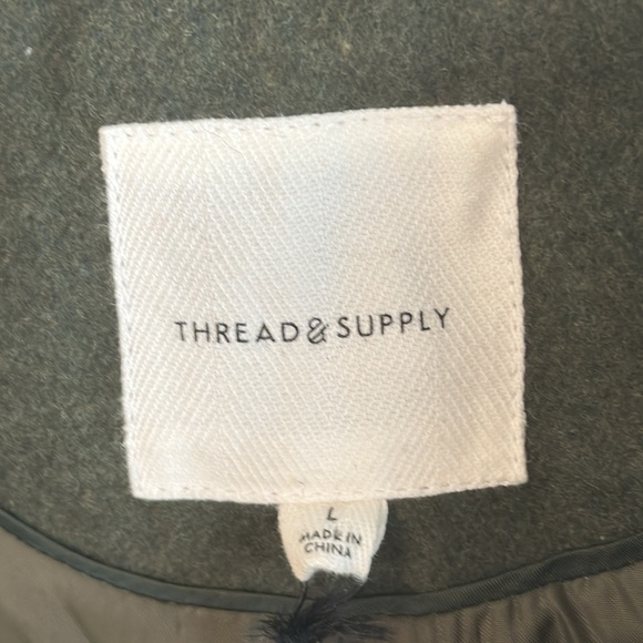 NWT Thread & Supply Hunter Green Wool Peacoat - Picture 3 of 10